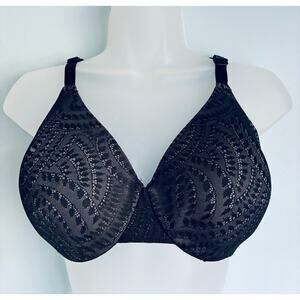 Bali Bra 38D Black and Gray Lightly Lined Lace